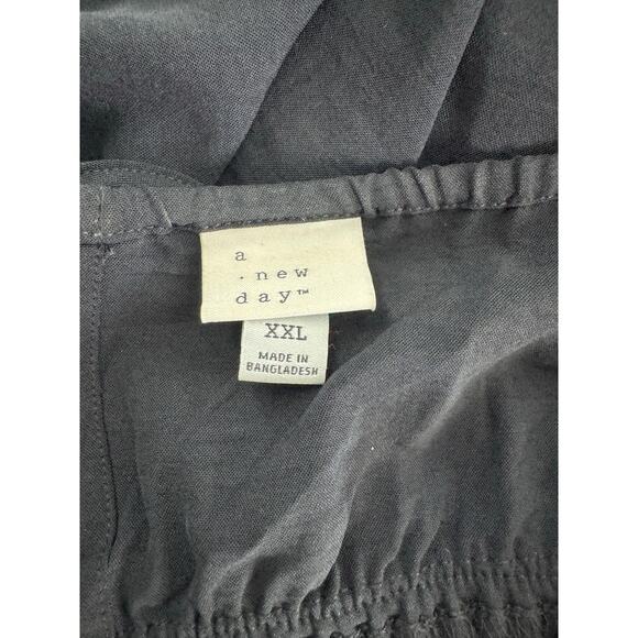 A New Day Tiered Black Maxi Dress Spaghetti Strap Tie Back Size XXL - Picture 5 of 8